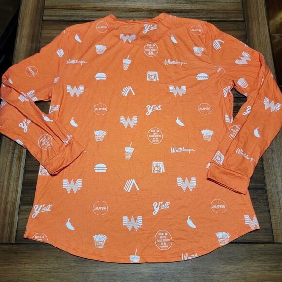 Whataburger LS Orange Pajama Top "Fries & Jalapenos" - Size XL - Picture 3 of 5